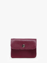 Portemonnee Leder Milano Rood caviar CA23092